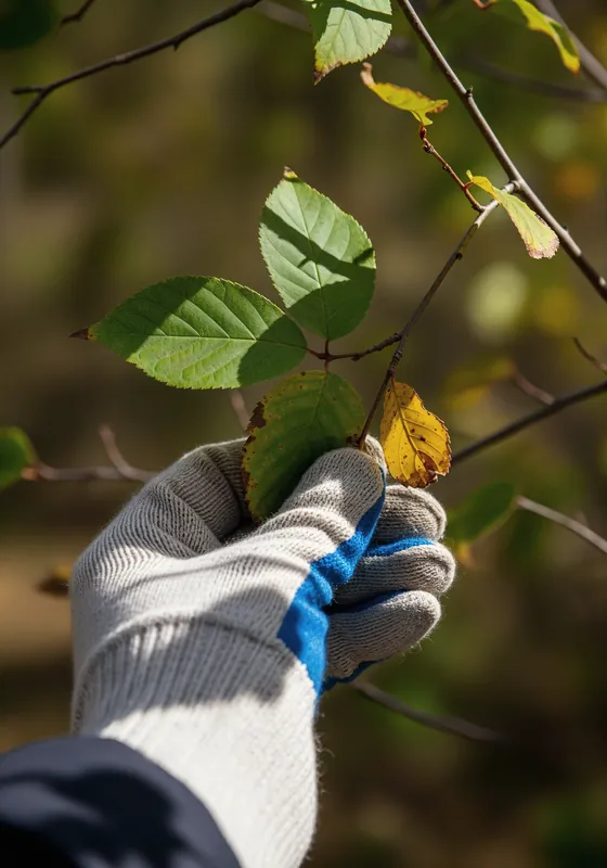 Arborist inspecting tree health in Central Minnesota
